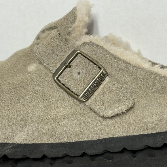 Birkenstock Boston Shearling Suede Leather - Taupe - Size 40. - Picture 11 of 13